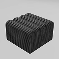 Modern Black And White Checkered Ottoman With Three Connected Upholstered Sections 3d model