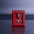 Red Fire Alarm Button With Emergency Stop Function And Protective Cover 3d model