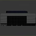Modern Building Exterior Design With Flat Roof Gray Facade And Large Windows