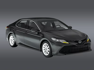 Black Toyota Camry Sedan Featuring Sleek Exterior Design And Modern Headlights 3d model