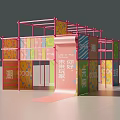 Vibrant Modern Exhibition Structure Featuring Future Theme And Trendy Home Elements 3d model