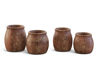 Pottery Pot Mud Pot Flower Pot 3d model