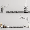New Chinese Tea Set Teapot Tea Set 3d model