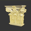 European style pillar stone carving stone carving classical carving 3d model