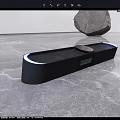 Sleek Black Soundbar with Slim Design Blue LED Light for Modern Home Audio Experience