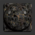 Wood And Stone Decorative Cube And Sphere Pieces With Textured Surfaces
