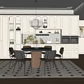 Elegant Modern Dining Room Interior With Open Concept Wooden Table Gray Chairs And Pendant Light