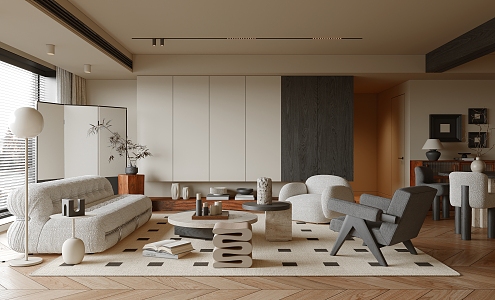 Quiet Living Room Middle Home Living Room 3d model