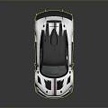 Racing Style Sports Car With Black Roof Large Rear Spoiler And Bronze Wheels