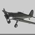 Vintage Airplane Model with Metal Body Propeller and Black Background