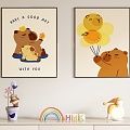 Children's Cartoon Decorative Painting Hanging Painting 3d model