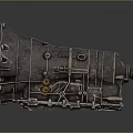 Large Metal Engine Component Cylindrical Silver Gray Design With Holes Bolts And Reflective Surface