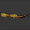 Vibrant Autumn Maple Leaf with Yellow and Orange Tones on Dark Background 3d model