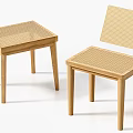 Modern Wooden Stools With Woven Seat Design For Home Interior Decoration