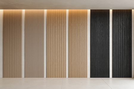 Modern Wood Grille Wall Panel Grille Panel Wood Grille Background Wall Great Wall Wood Wave Panel Wood Grille Wall Decorative Panel 3d model