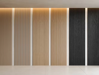 Modern Wood Grille Wall Panel Grille Panel Wood Grille Background Wall Great Wall Wood Wave Panel Wood Grille Wall Decorative Panel 3d model