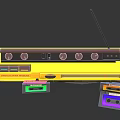 Yellow Vintage Boombox Radio with Cassette Tapes and My Mix Note
