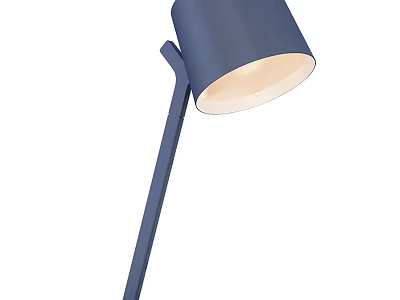 Modern Blue Table Lamp with Cylindrical Shade and Slim Metal Stand 3d model