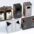 Public Facilities Include Classified Trash Bins With Various Creative Designs And Styles 3d model