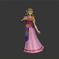Princess Zelda Character Figure In Pink Dress With Blonde Hair And Decorative Details