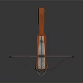 Vintage Traditional Wooden Weapon With Metal Components And Handheld Bowstring Design