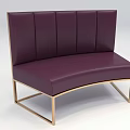 Purple Irregular Shaped Sofa With Gold Frame Circular Table Pink Tablecloth Light Blue Top