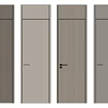 Modern Hinged Doors With Various Wood Grain And Solid Color Designs 3d model