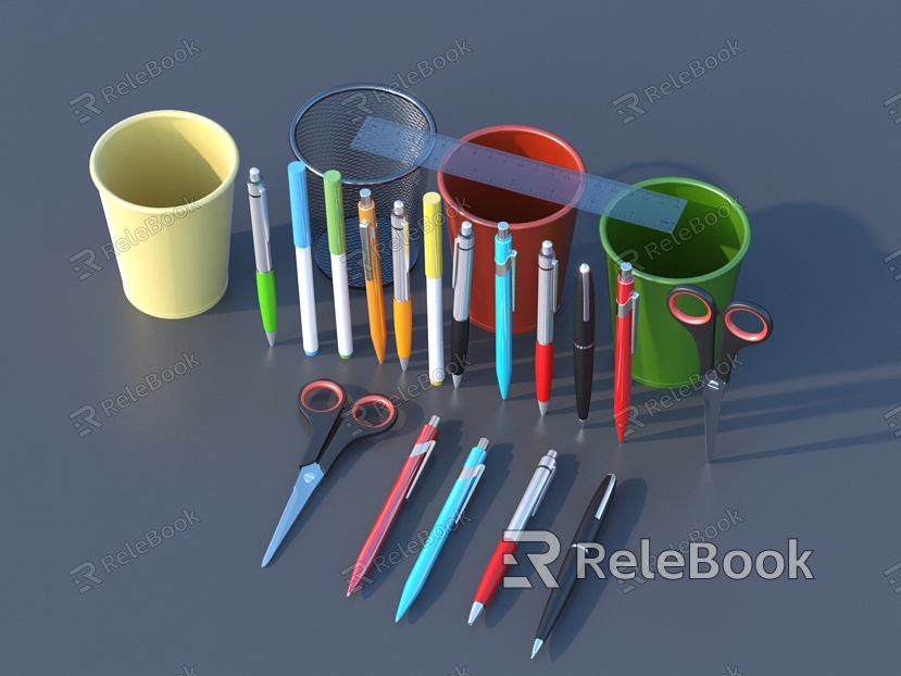 Pen container stationery office supplies school supplies 3D model model