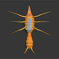 Orange Spider Featuring Blue Eyes Yellow Legs And Glossy Body 3D Model On Dark Background