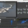Military Gray Helicopter With Multi Rotor System And Detailed Fuselage Design