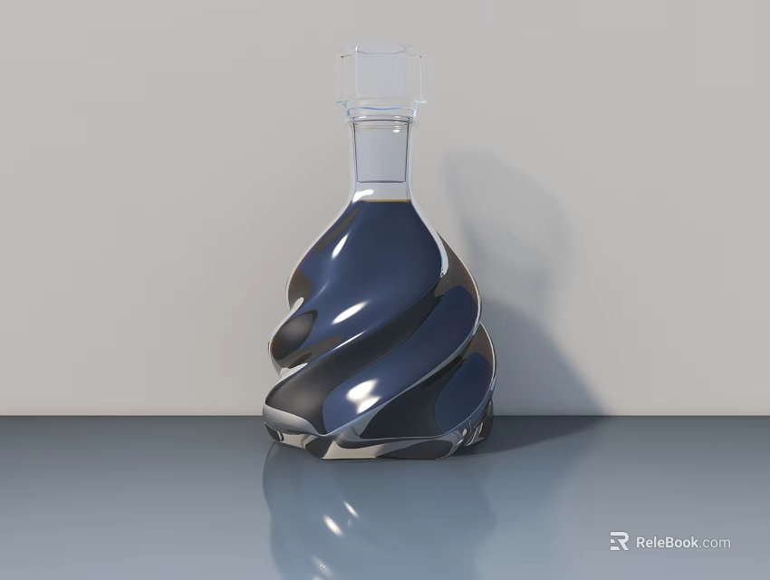 Elegant Swing Door With Spiral Design And Smooth Surface For Home Interior 3d model