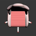 Modern Pink And White Office Chair With Padded High Back And Swivel Wheel Base
