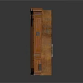 Traditional Wooden Bookshelf Cabinet With Carved Arch Design And Circular Panel
