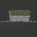 Green Plants Covering Roof On Miniature Wooden House With Surrounding Small Plants