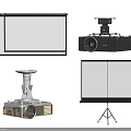 Projection Monitoring Equipment With Ceiling Mounted Projectors And Tripod Screens