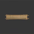 Ornamental Traditional Bamboo Bridge Structure With Curved Arches And Woven Railings