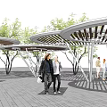 Modern Gallery Frame Special-shaped Landscape Gallery Frame Park Square Mother and Mother Gallery Frame 3d model