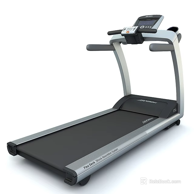 Sleek Modern Treadmill Design With Digital Console And Running Belt Surface 3d model 