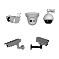Projection Monitoring Security Cameras Including Dome Bullet And PTZ Types In White Design