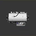 Stainless Steel Household Appliance With Control Panel Meters And Brand Logo On Base