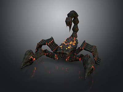 Scorpion Featuring Flame Like Textures On Body And Legs With Lava Effect 3d model