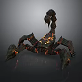 Scorpion Featuring Flame Like Textures On Body And Legs With Lava Effect