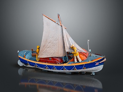 Modern Boat Small Boat Small Wooden Boat Fishing Boat Speedboat 3d model