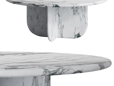 Modern Marble Dressing Table With Round Countertop And Elegant Grey Vein Texture 3d model