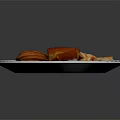 Delicious Assorted Food Platter With Red Meat Slices And Orange Rolls
