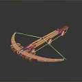 Ancient Wooden Weapon Featuring Wheeled Structure Traditional Bowstring and Historical Warfare Design