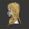 Realistic Human Head Mannequin With Natural Looking Golden Curly Hair Wig