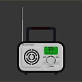 Retro Radio King Portable FM Radio With Green Display Antenna Handle And Knob
