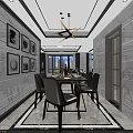 Modern Living Dining Room Interior With Sofa TV Coffee Table Dining Table And Large Windows