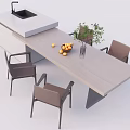 Nakajima counter bar counter operating table dining table and chairs 3d model